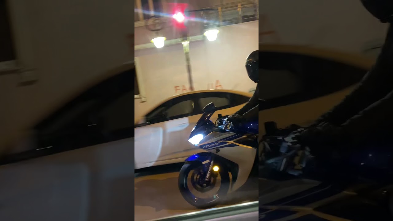 YAMAHA R25 KISA GECE SÜRÜŞÜ 💙 #yamaha #shorts