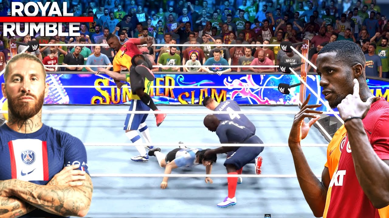 YENİ TRANSFER ZAHA ! SERGİO RAMOS ! MESSİ ! RONALDO KAVGADA ! FUTBOLCULAR ROYAL RUMBLE ! WWE 2K23 !