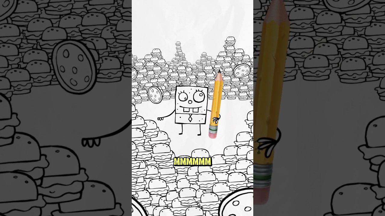 you like Krabby Patties, don't you DOODLEBOB? 🍔💥 | #shorts