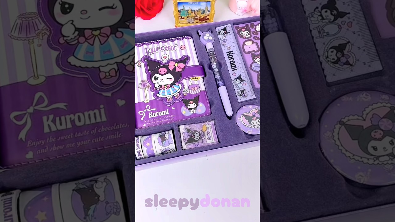 your fav kuromi stationery set🤩 #backtoschool #kuromi #sanrio #stationery