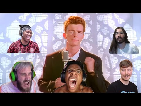 YouTubers getting rickrolled compilation