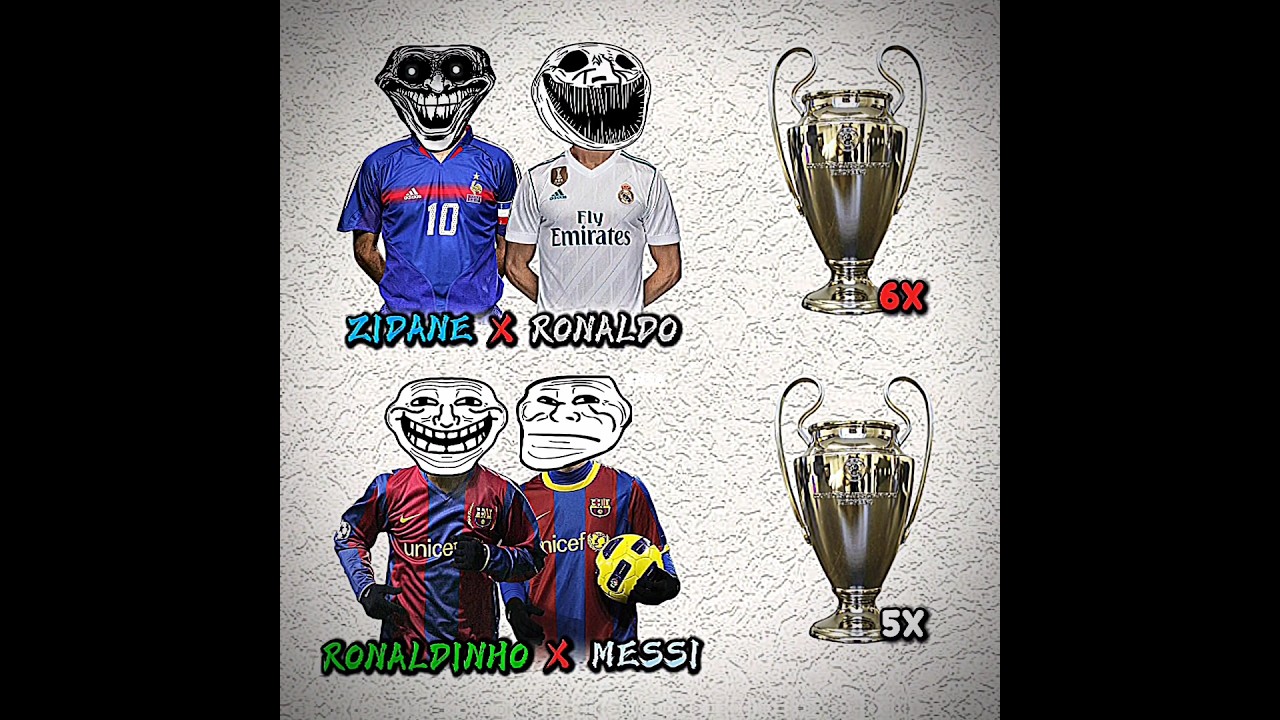 ZIDANE X RONALDO VS MESSI X RONALDINHO #football #trophy #shorts